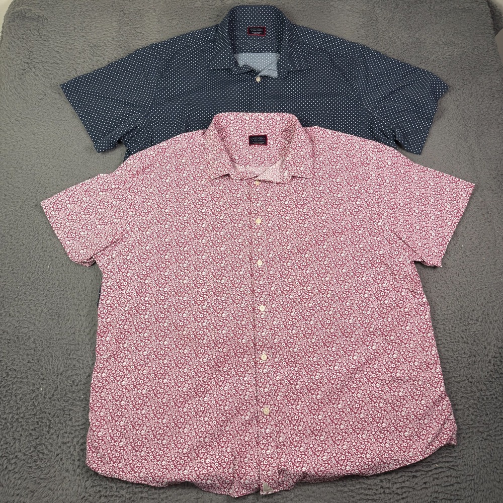 UNTUCKit Lot of 2 Shirts Mens 3XL Pink Blue Floral Geometric Stretch Performance